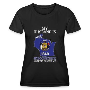 Nichts macht mir Angst Wisconsinite Husband - Frauen Funktions-T-Shirt - Schwarz - Vorne - AI Model Female 172 light (172cm)