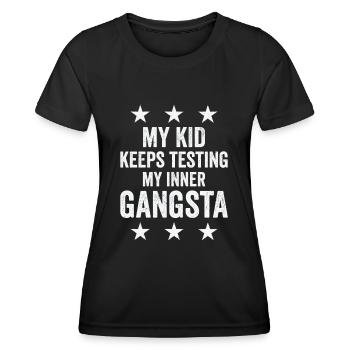Parenting Children Testing Family Inner Gangster - Women's Functional T-Shirt - black - Front - AI Model Female 172 light (172cm)