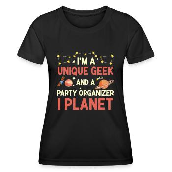 Science Sujet Fête d’anniversaire Astronomie - T-shirt sport Femme - noir - Devant - AI Model Female 172 light (172cm)