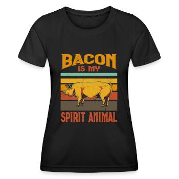 Le bacon barbecue est mon âme animal à fumer de la viande - T-shirt sport Femme - noir - Devant - AI Model Female 172 light (172cm)