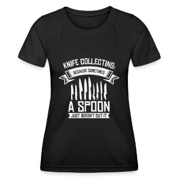 Messersammler Messer Sammeln - Frauen Funktions-T-Shirt - Schwarz - Vorne - AI Model Female 172 light (172cm)