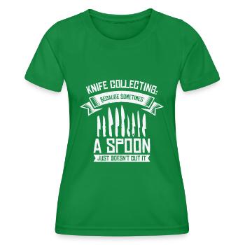 Messersammler Messer Sammeln - Frauen Funktions-T-Shirt - Kelly Green - Vorne - AI Model Female 172 dark (172cm)