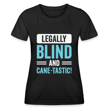 Braille-Schrift Blinde Blindheit Bewusstsein - Frauen Funktions-T-Shirt - Schwarz - Vorne - AI Model Female 172 light (172cm)