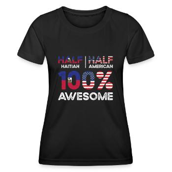 Halb Haitianer Haiti Amerikaner USA - Frauen Funktions-T-Shirt - Schwarz - Vorne - AI Model Female 172 light (172cm)
