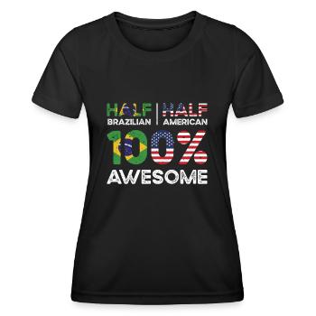 Born Brazilian Brazil American USA Citizenship - Women's Functional T-Shirt - black - Front - AI Model Female 172 light (172cm)