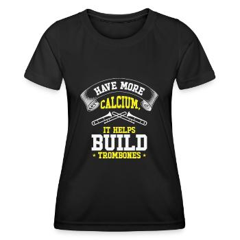 Posaunenlehrer Posaunist Spieler Lustiger - Frauen Funktions-T-Shirt - Schwarz - Vorne - AI Model Female 172 light (172cm)