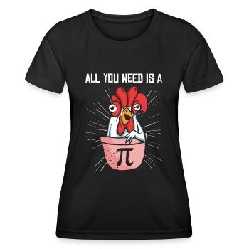 Pi Day Math Pie Huhn Topf Pi Zahl - Frauen Funktions-T-Shirt - Schwarz - Vorne - AI Model Female 172 light (172cm)