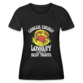 Cancer Energie Astrologie Cancer Zodiaque Art - T-shirt sport Femme - noir - Devant - AI Model Female 172 light (172cm)