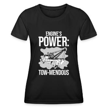 Abschleppwagenfahrer Lkw-Lokführer Lkw-Fahrer - Frauen Funktions-T-Shirt - Schwarz - Vorne - AI Model Female 172 light (172cm)
