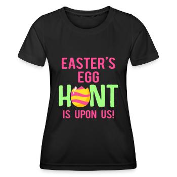 Ostern Kaninchen Osterhase Blumen Eier - Frauen Funktions-T-Shirt - Schwarz - Vorne - AI Model Female 172 light (172cm)