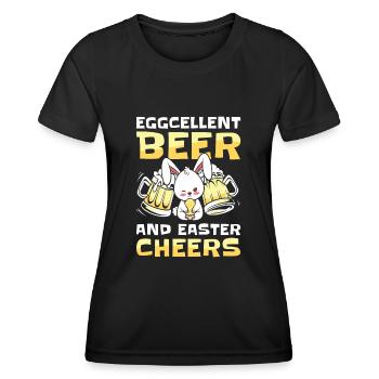 Lapins de Pâques Buveurs de bière Lapins de vacances - T-shirt sport Femme - noir - Devant - AI Model Female 172 light (172cm)