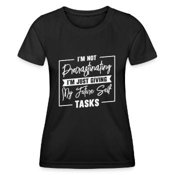 Tâches de procrastination travail de procrastination - T-shirt sport Femme - noir - Devant - AI Model Female 172 light (172cm)