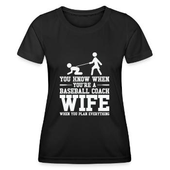Femme entraîneur de baseball Mère qui travaille - T-shirt sport Femme - noir - Devant - AI Model Female 172 light (172cm)