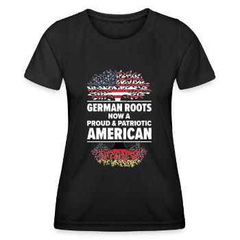 Born German Germany American USA Citizenship - Women's Functional T-Shirt - black - Front - AI Model Female 172 light (172cm)
