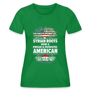 Born Syrian Syria American USA Citizenship - Women's Functional T-Shirt - kelly green - Front - AI Model Female 172 dark (172cm)