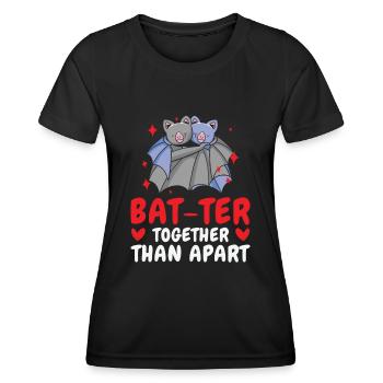 Câlin de la Saint-Valentin Paire de chauves-souris mignonnes - T-shirt sport Femme - noir - Devant - AI Model Female 172 light (172cm)