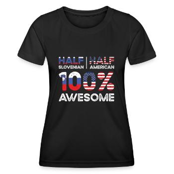 Né slovène Slovénie États-Unis - T-shirt sport Femme - noir - Devant - AI Model Female 172 light (172cm)