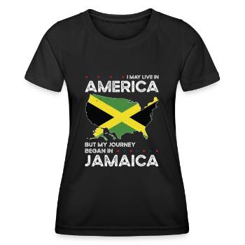 Geborener Jamaikaner Jamaika Amerikaner USA - Frauen Funktions-T-Shirt - Schwarz - Vorne - AI Model Female 172 light (172cm)