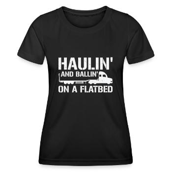 Flatbed Trucker Truck Driver - Women's Functional T-Shirt - black - Front - AI Model Female 172 light (172cm)
