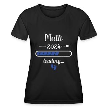 Mutti 2024 Loading Schwangerschaft Mutter Mutter - Frauen Funktions-T-Shirt - Schwarz - Vorne - AI Model Female 172 light (172cm)