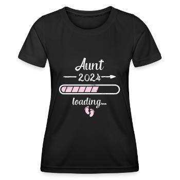 Aunt 2024 Loading Pregnancy Auntie Birth - Women's Functional T-Shirt - black - Front - AI Model Female 172 light (172cm)