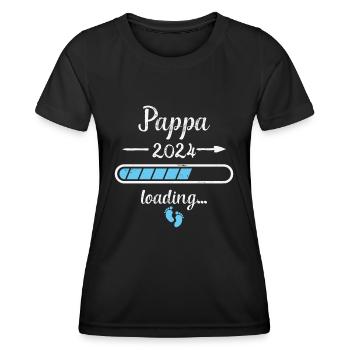 Pappa 2024 Chargement Grossesse Papa Père - T-shirt sport Femme - noir - Devant - AI Model Female 172 light (172cm)