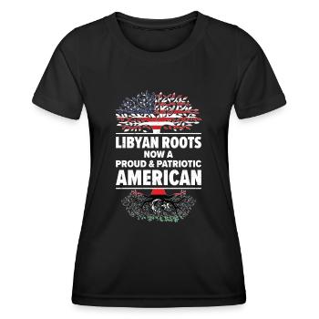 Geboren in Libyen Libyen Amerikaner USA - Frauen Funktions-T-Shirt - Schwarz - Vorne - AI Model Female 172 light (172cm)