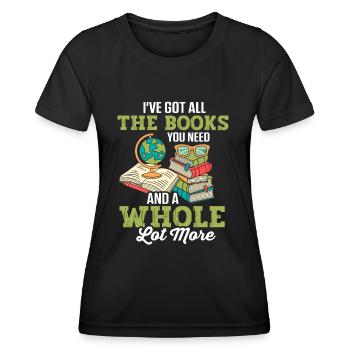 Librarian Bookworm Book Nerd Reading Library - Women's Functional T-Shirt - black - Front - AI Model Female 172 light (172cm)
