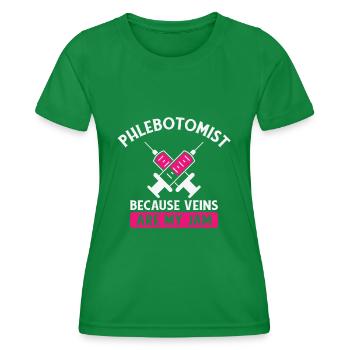 Phlebotomist Phlebotomie Krankenschwester Tech - Frauen Funktions-T-Shirt - Kelly Green - Vorne - AI Model Female 172 dark (172cm)