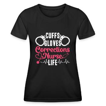 Correctional Nurse Nursing Correction Officer - Women's Functional T-Shirt - black - Front - AI Model Female 172 light (172cm)