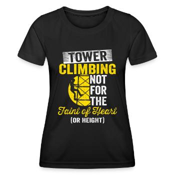 Cell Tower Climber Climbing Technician - Women's Functional T-Shirt - black - Front - AI Model Female 172 light (172cm)