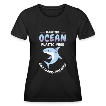 Journée mondiale des animaux Requins Bien-être animal Faune marine - T-shirt sport Femme - noir - Devant - AI Model Female 172 light (172cm)
