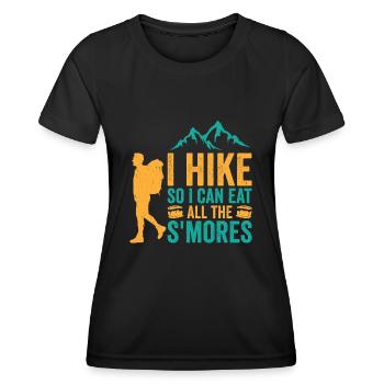 Wandern Camping Bergwanderer - Frauen Funktions-T-Shirt - Schwarz - Vorne - AI Model Female 172 light (172cm)