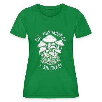 Shiitake Pilz Wald Pilz Shiitake Moral Vegan Umami - Frauen Funktions-T-Shirt - Kelly Green - Vorne - AI Model Female 172 dark (172cm)