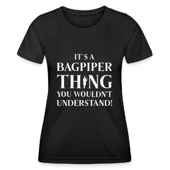 Dudelsackspieler Dudelsackspiel Schotte Musikant - Frauen Funktions-T-Shirt - Schwarz - Vorne - AI Model Female 172 light (172cm)