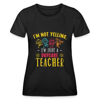 Enseignante éducatrice en éducation de la petite enfance - T-shirt sport Femme - noir - Devant - AI Model Female 172 light (172cm)
