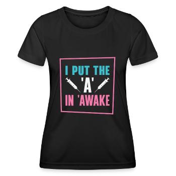 Anesthesia Anesthesiologist Nurse Anesthesiology - Women's Functional T-Shirt - black - Front - AI Model Female 172 light (172cm)