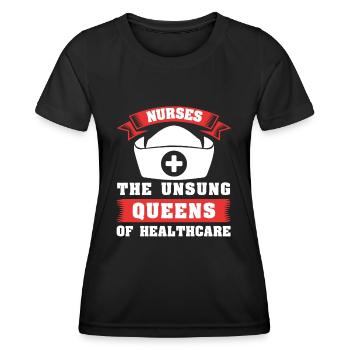 Internationaler Frauentag Pflegekönigin - Frauen Funktions-T-Shirt - Schwarz - Vorne - AI Model Female 172 light (172cm)
