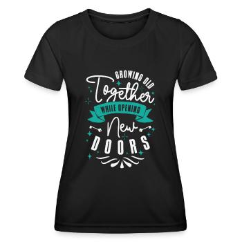 Retirement Couple Grandparents Life Quote Vintage - Women's Functional T-Shirt - black - Front - AI Model Female 172 light (172cm)