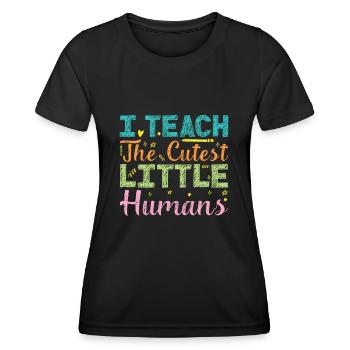 Enseignante éducatrice en éducation de la petite enfance - T-shirt sport Femme - noir - Devant - AI Model Female 172 light (172cm)
