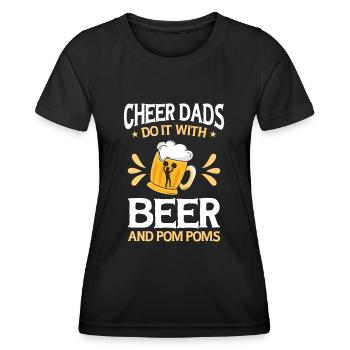 Cheerleader Proud Cheer Dad Cheerleading Beer - Women's Functional T-Shirt - black - Front - AI Model Female 172 light (172cm)