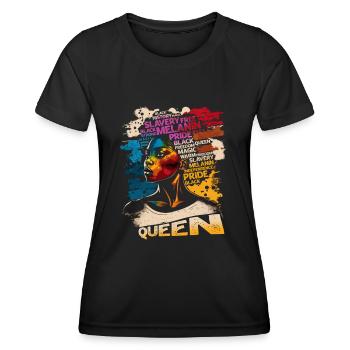 Juneteenth BLM Black Proud Woman Strong Black - T-shirt sport Femme - noir - Devant - AI Model Female 172 light (172cm)