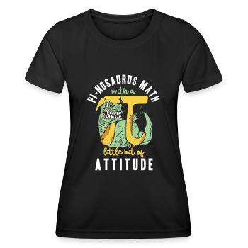 Pi-nosaurus math avec un peu de posture - T-shirt sport Femme - noir - Devant - AI Model Female 172 light (172cm)