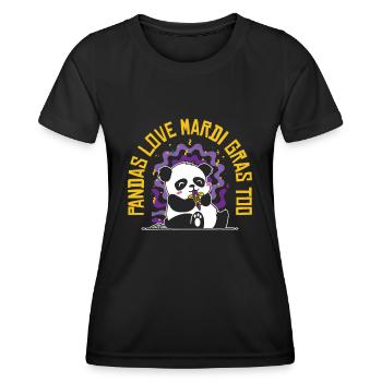 Mardi Gras Carnival Panda Mask Parade Costume - Women's Functional T-Shirt - black - Front - AI Model Female 172 light (172cm)
