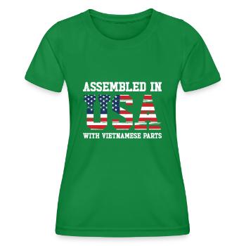 Geborener Vietnamese Vietnam Amerikaner USA - Frauen Funktions-T-Shirt - Kelly Green - Vorne - AI Model Female 172 dark (172cm)