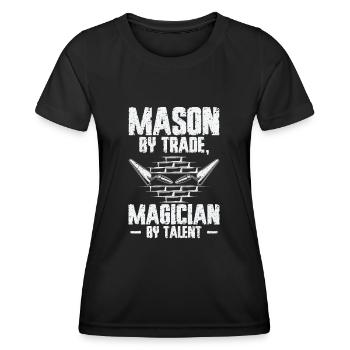 Maurer Ziegelsteinmetz Maçonnerie - T-shirt sport Femme - noir - Devant - AI Model Female 172 light (172cm)
