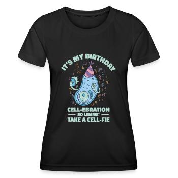 Science Sujet Fête d’anniversaire Chimie - T-shirt sport Femme - noir - Devant - AI Model Female 172 light (172cm)