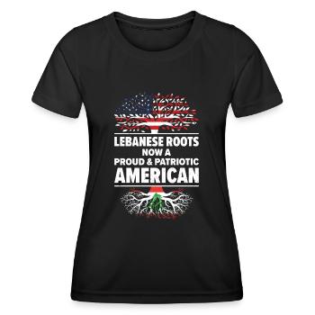 Born Lebanese Lebanon American USA Citizenship - Women's Functional T-Shirt - black - Front - AI Model Female 172 light (172cm)