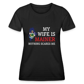 Rien ne me fait peur Mainer Wife Maine - T-shirt sport Femme - noir - Devant - AI Model Female 172 light (172cm)
