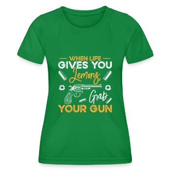 Guns Pistol Lover Gun Owner Shooting - Women's Functional T-Shirt - kelly green - Front - AI Model Female 172 dark (172cm)